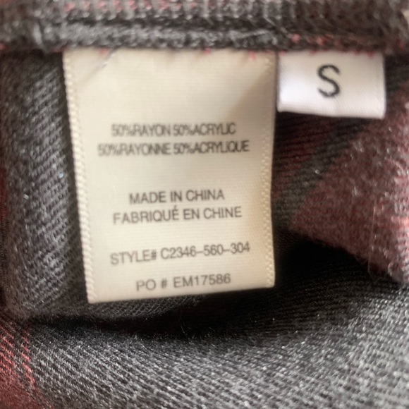 Anthropologie Cloth & Stone plaid top NWOT(Small) - Picture 5 of 6